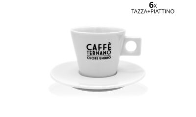 Set tazze da cappuccino e da tè brandizzate caffè ternano cuore umbro